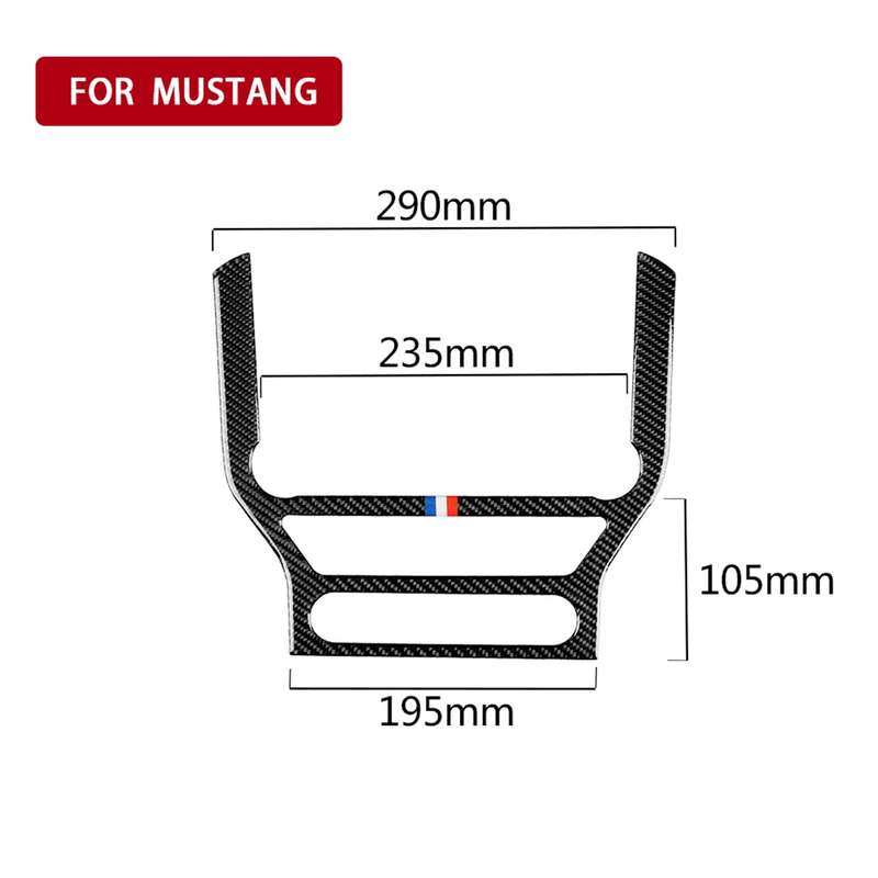Car USA Color Carbon Fiber CD Panel Decorative Sticker for Ford Mustang 2015-2017