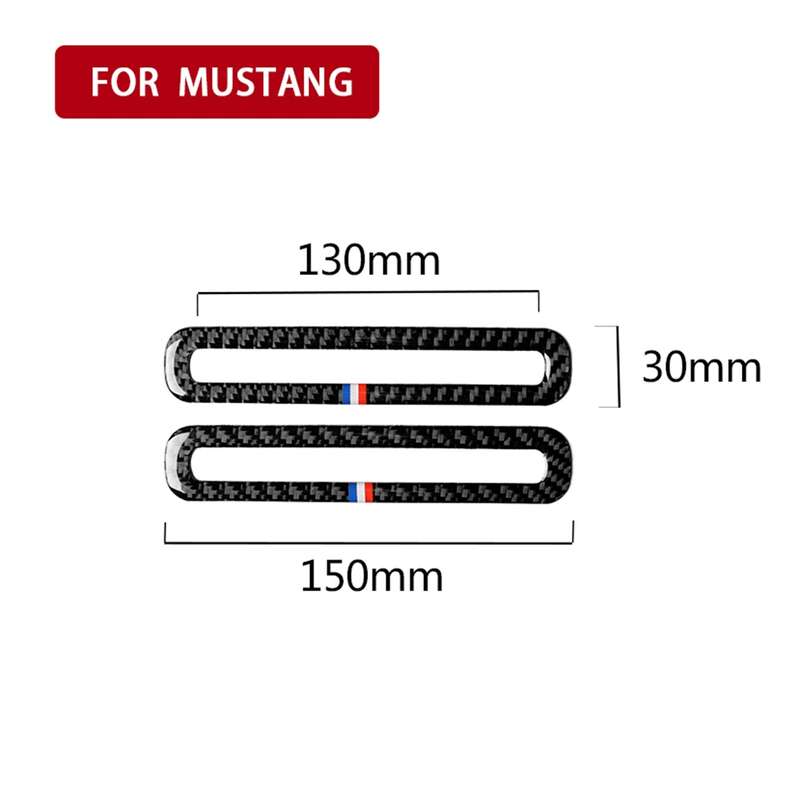 2 PCS Car USA Color Carbon Fiber Door Air Outlet Decorative Sticker for Ford Mustang 2015-2017