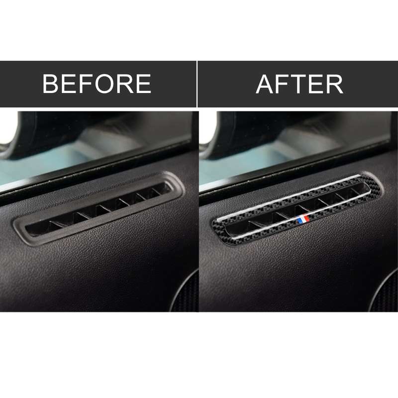 2 PCS Car USA Color Carbon Fiber Door Air Outlet Decorative Sticker for Ford Mustang 2015-2017