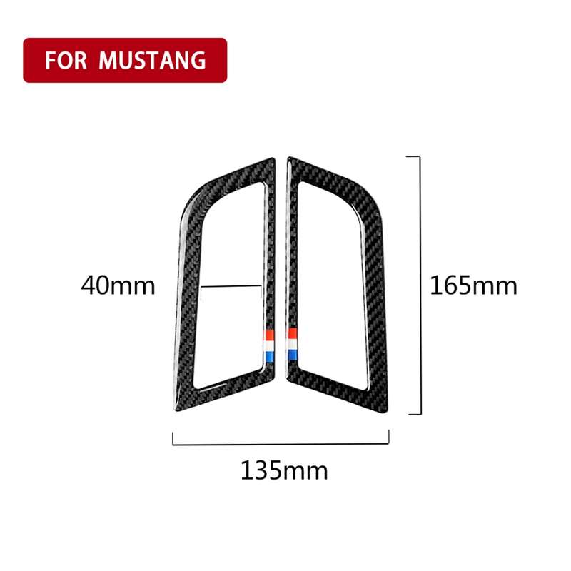 2 PCS Car USA Color Carbon Fiber Side Air Outlet Decorative Sticker for Ford Mustang 2015-2017