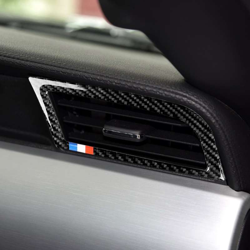 2 PCS Car USA Color Carbon Fiber Side Air Outlet Decorative Sticker for Ford Mustang 2015-2017