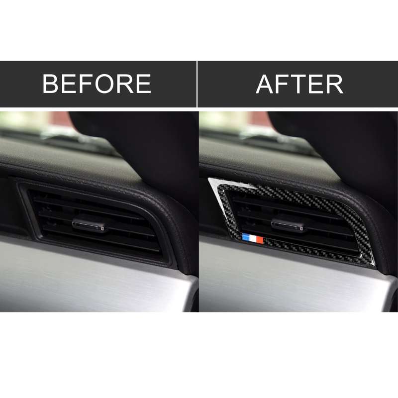 2 PCS Car USA Color Carbon Fiber Side Air Outlet Decorative Sticker for Ford Mustang 2015-2017