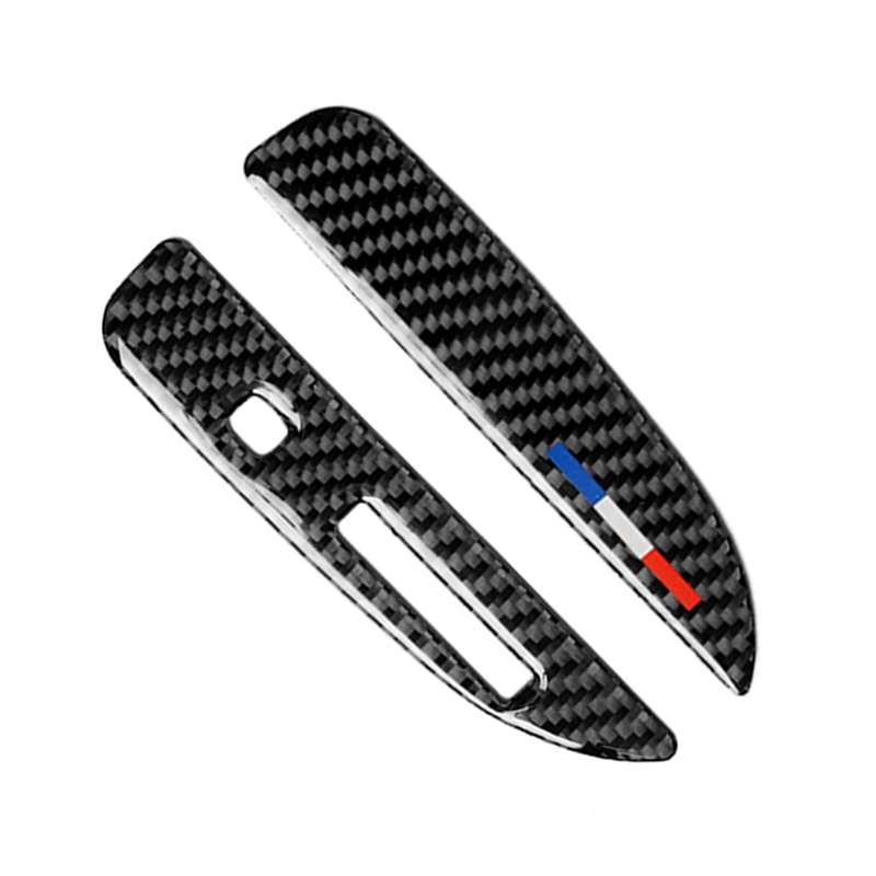 2 PCS Car USA Color Carbon Fiber Gearshift Panel Decorative Sticker for Ford Mustang 2015-2017, Left