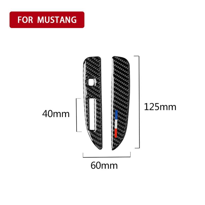 2 PCS Car USA Color Carbon Fiber Gearshift Panel Decorative Sticker for Ford Mustang 2015-2017, Left