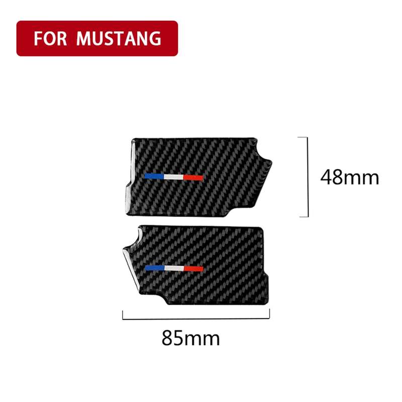 2 PCS Car USA Color Carbon Fiber Door Inner Handle Wrist Panel Decorative Sticker for Ford Mustang 2