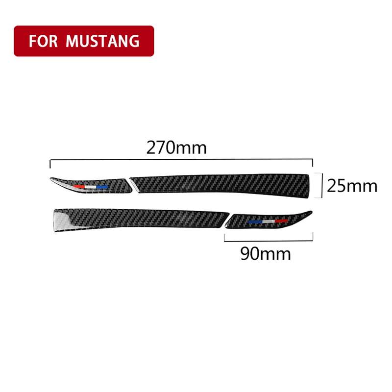 4 PCS Car USA Color Carbon Fiber Rearview Mirror Decorative Sticker for Ford Mustang 2015-2017