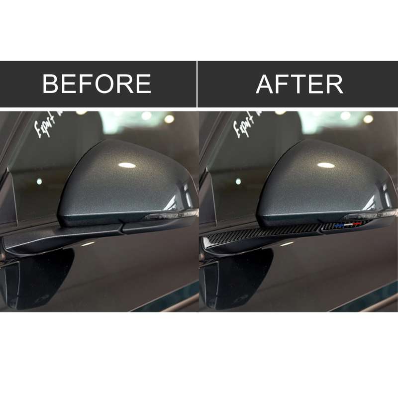 4 PCS Car USA Color Carbon Fiber Rearview Mirror Decorative Sticker for Ford Mustang 2015-2017