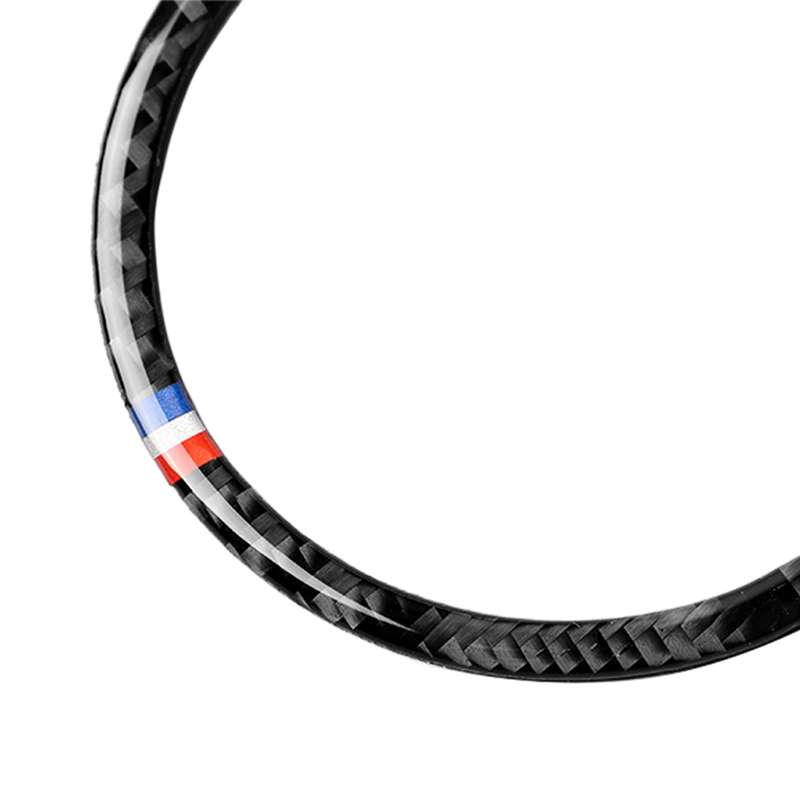 2 PCS Car USA Color Carbon Fiber Horn Ring Decorative Sticker for Ford Mustang 2015-2017