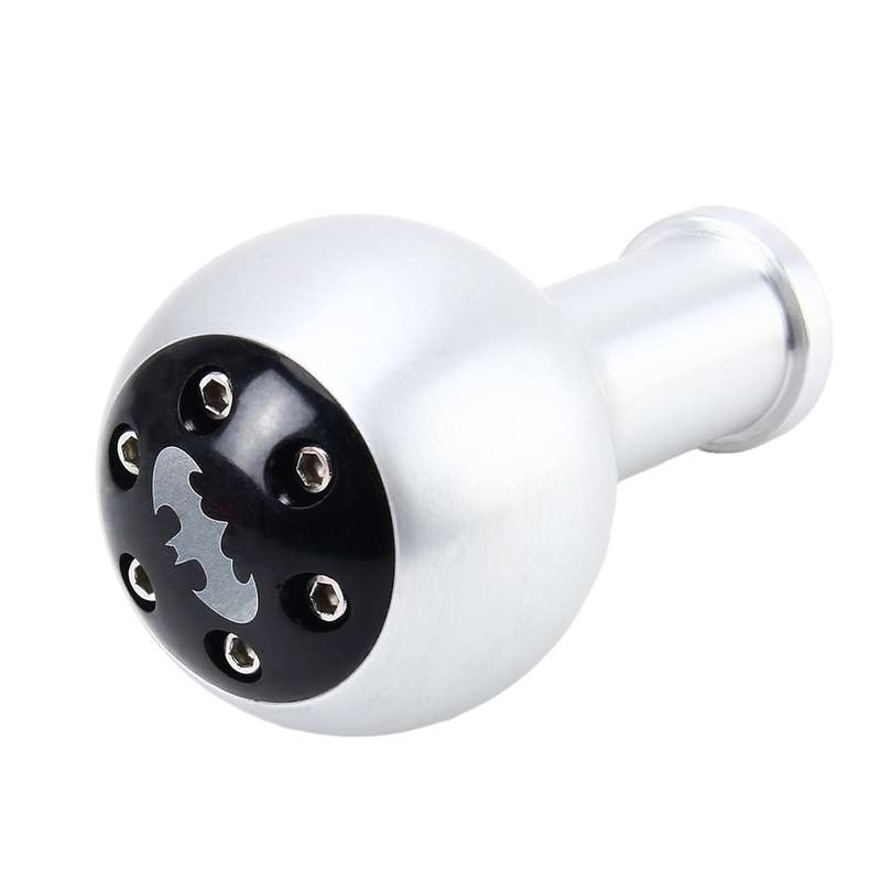 Universal Vehicle Car Bat Pattern Shifter Cover Manual Automatic Aluminum Gear Shift Knob(Silver), S