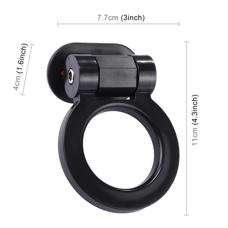 Car Truck Bumper Round Tow Hook Ring Adhesive Decal Sticker Exterior Decoration(Black)