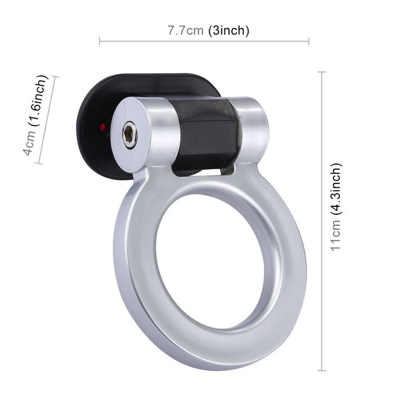 Car Truck Bumper Round Tow Hook Ring Adhesive Decal Sticker Exterior Decoration(Black)