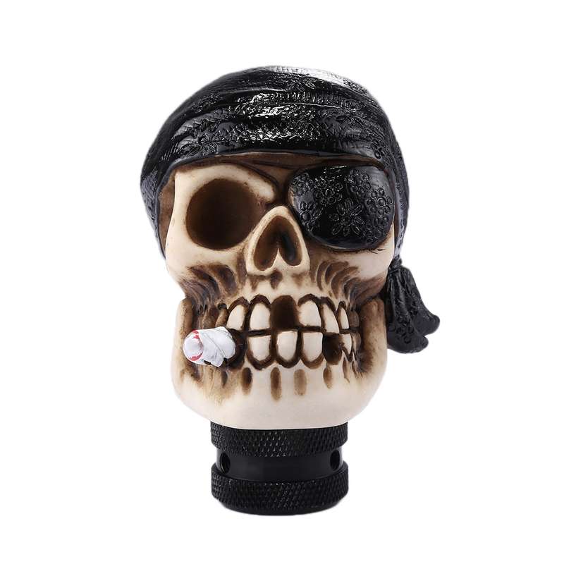 Pirate Skull Shaped Universal Vehicle Car Shifter Cover Manual Automatic Gear Shift Knob (Black)