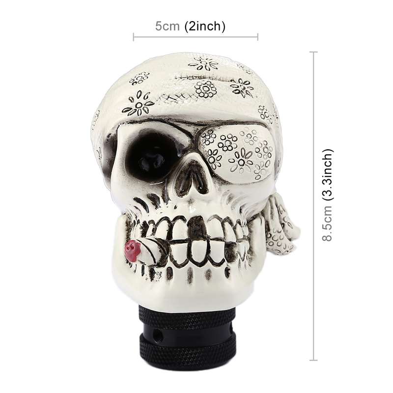 Pirate Skull Shaped Universal Vehicle Car Shifter Cover Manual Automatic Gear Shift Knob (Black)