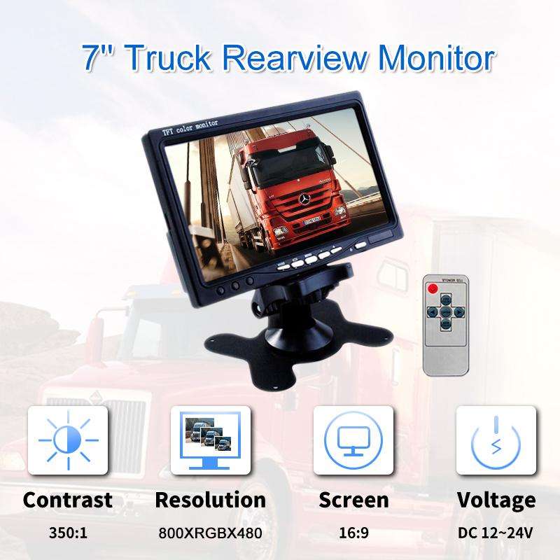 PZ-708 7.0 inch TFT LCD Car Rearview Monitor with Stand and Remote Control