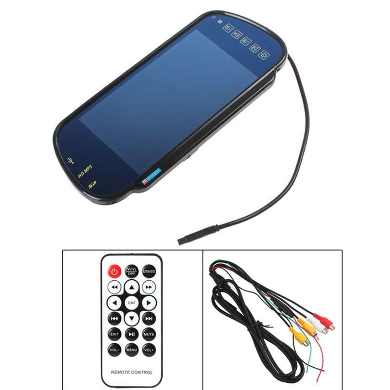 PZ-710 7.0 inch TFT LCD Car Rearview Mirror Monitor with Remote Control, Support Bluetooth / MP5 Pla