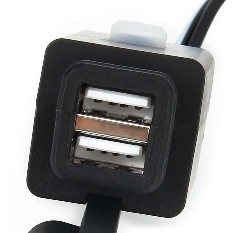 Waterproof Motorcycle USB Phone Charger Adapter with Power Switch 5V Dual Ports Smart Charging Power