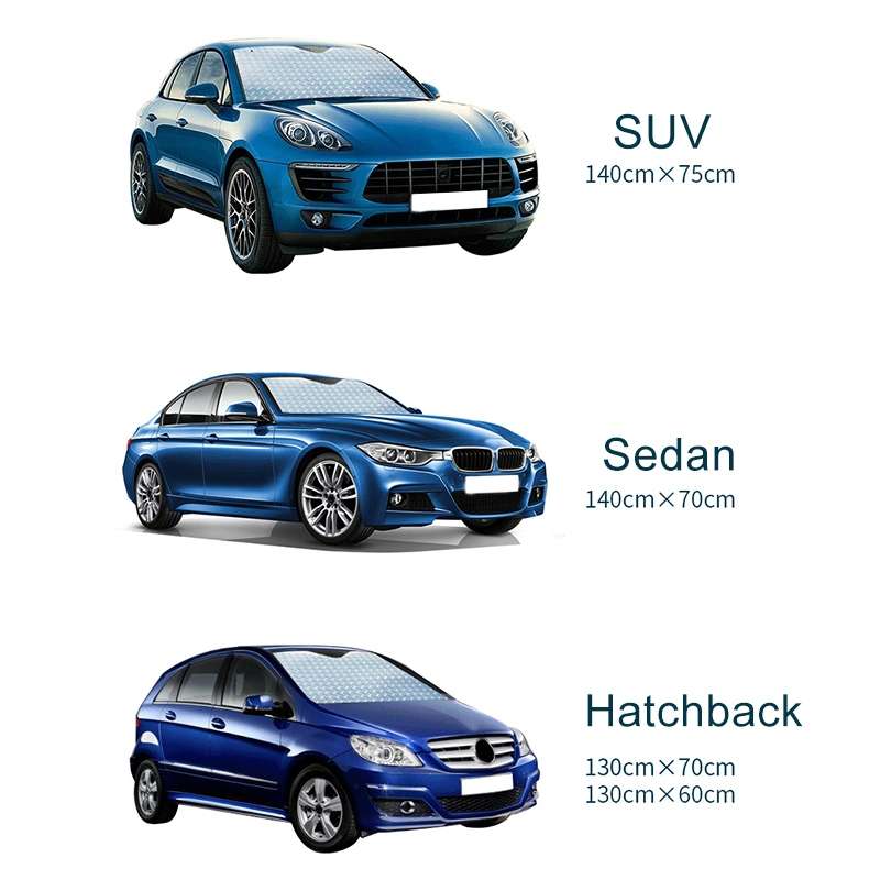 Sun Shade Three Compartments Car Windshield Visor Cover Block Front Window Sunshade UV Protect, Size