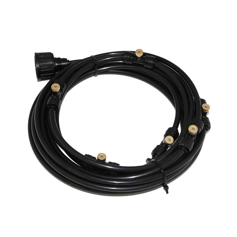 Outdoor Lawn Garden PE Mist Watering Line Misting Cooling System with 6 x Mist Nozzles, Length: 6m (
