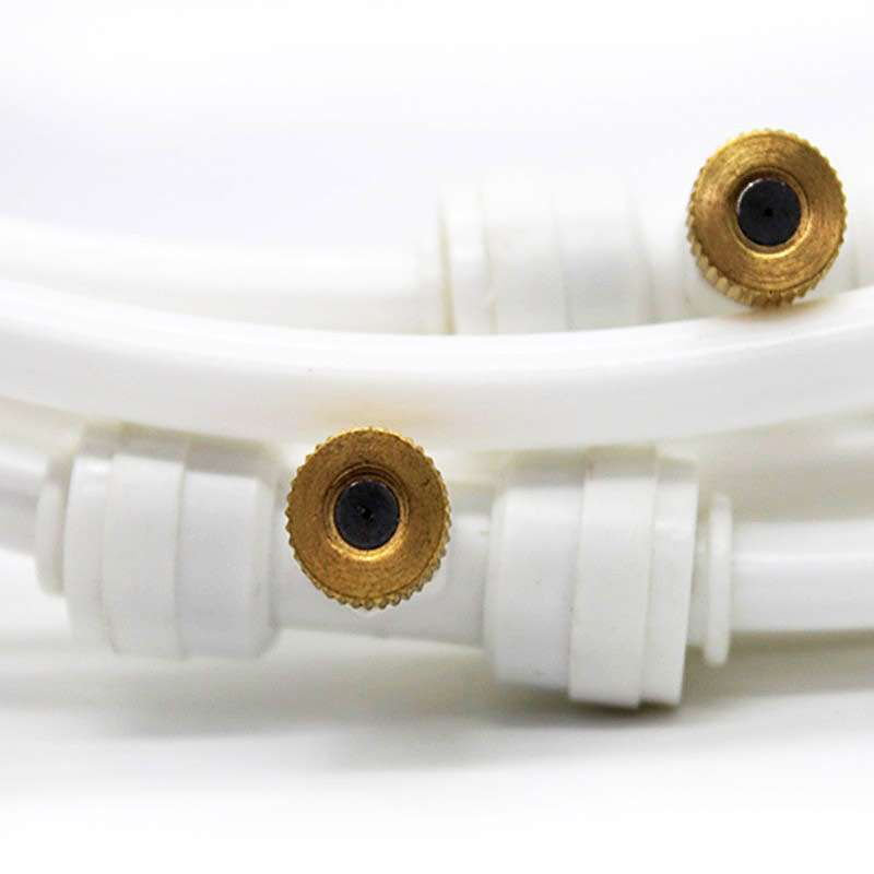 Outdoor Lawn Garden PE Hose Mist Watering Line Misting Cooling System with 16 x Mist Nozzles, Length