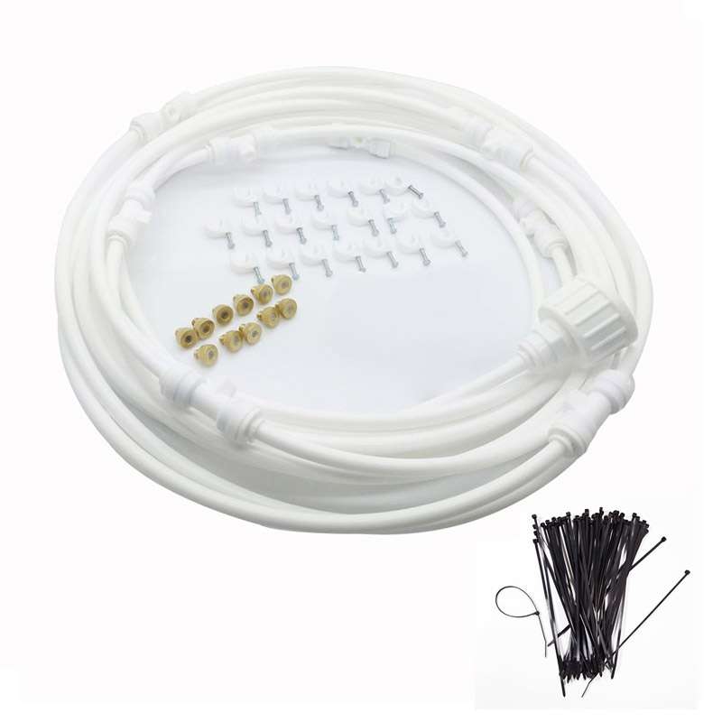 Outdoor Lawn Garden PE Hose Mist Watering Line Misting Cooling System with 16 x Mist Nozzles, Length