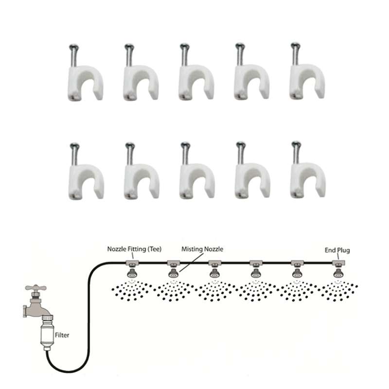Outdoor Lawn Garden PE Hose Mist Watering Line Misting Cooling System with 21 x Mist Nozzles, Length