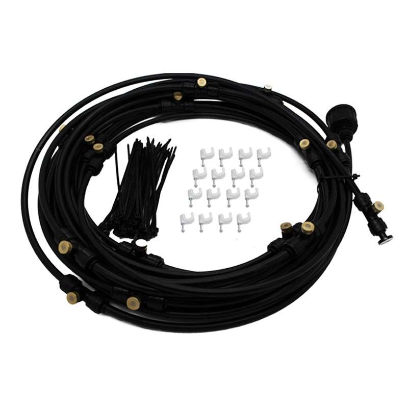 Outdoor Lawn Garden PE Hose Mist Watering Line Misting Cooling System with 21 x Mist Nozzles, Length