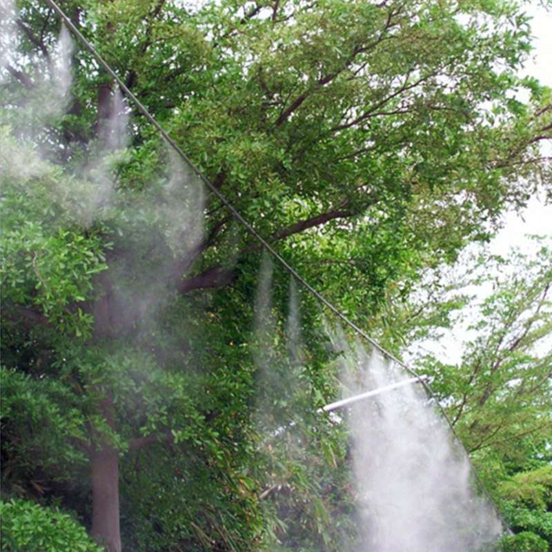 Outdoor Lawn Garden PE Hose Mist Watering Line Misting Cooling System with 21 x Mist Nozzles, Length