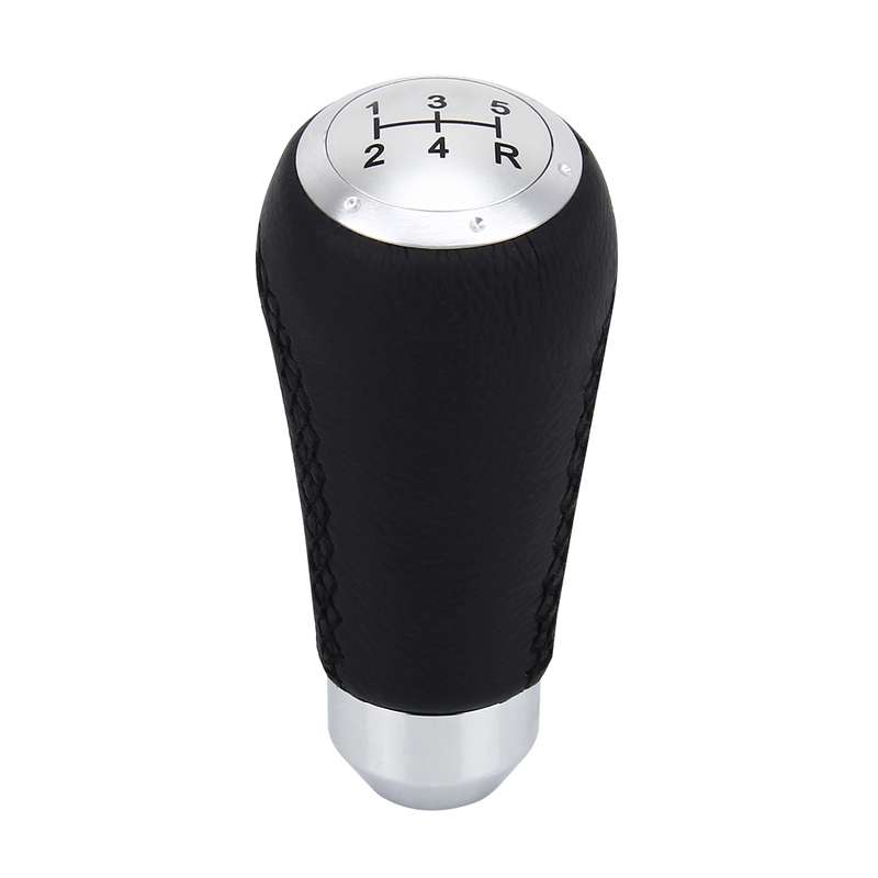 Universal Car Modified Shifter Black Leather Lever Manual 5-Speed Gear Shift Knob