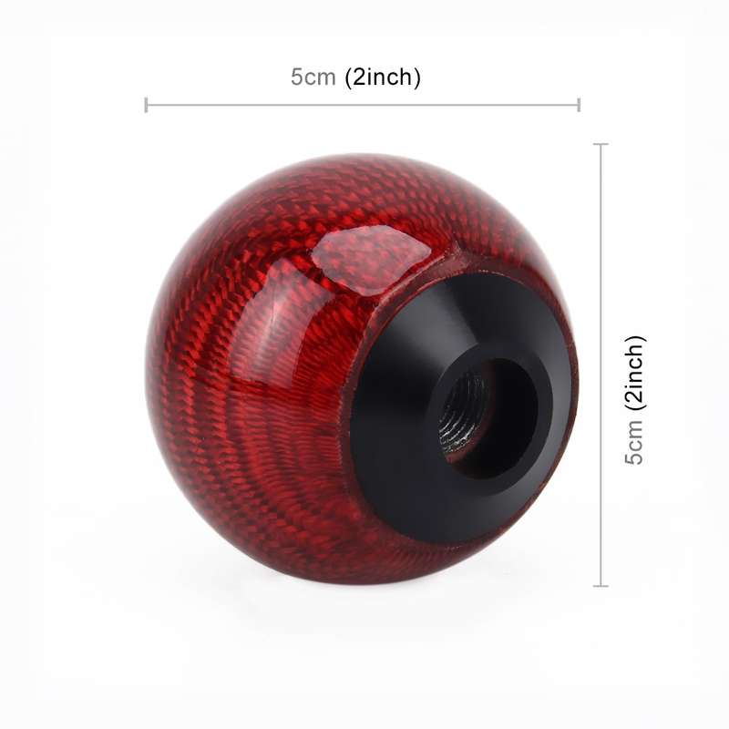 Universal Vehicle Car Shifter Cover Manual Automatic Carbon Fiber Ball Gear Shift Knob(Red)