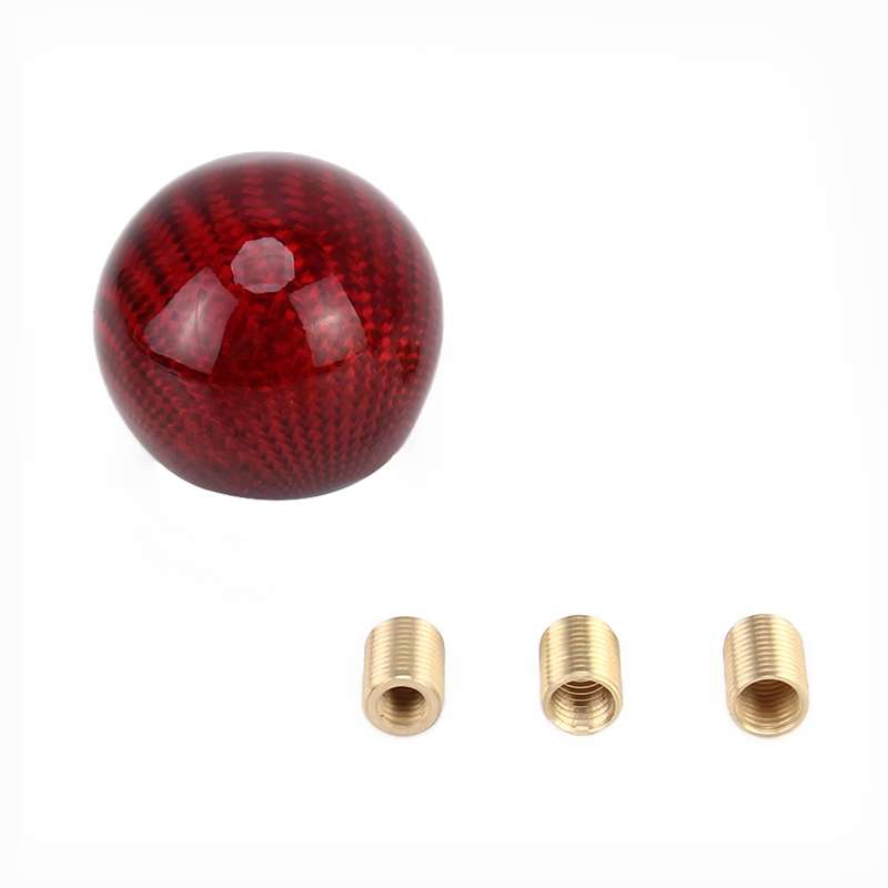 Universal Vehicle Car Shifter Cover Manual Automatic Carbon Fiber Ball Gear Shift Knob(Red)