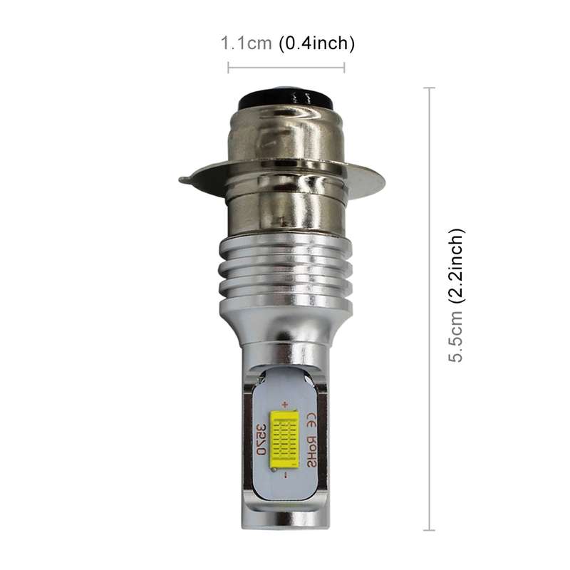 P15D/H6M 1000LM 72W 6000K White Light 2-LED 3570 Bulbs Motorcycle Headlights, DC 12-24V