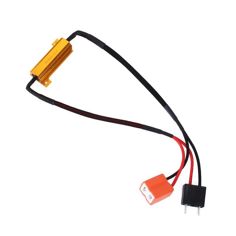 2 PCS H7 50W 6 Ohms Load Resistor Car Canbus Error Canceller Decoder Cable