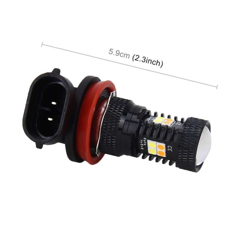 2 PCS Super Bright H11/H8 DC 12V 5W 350LM Auto Car Fog Light with 16 SMD-3030 LED Bulbs Lamp, White