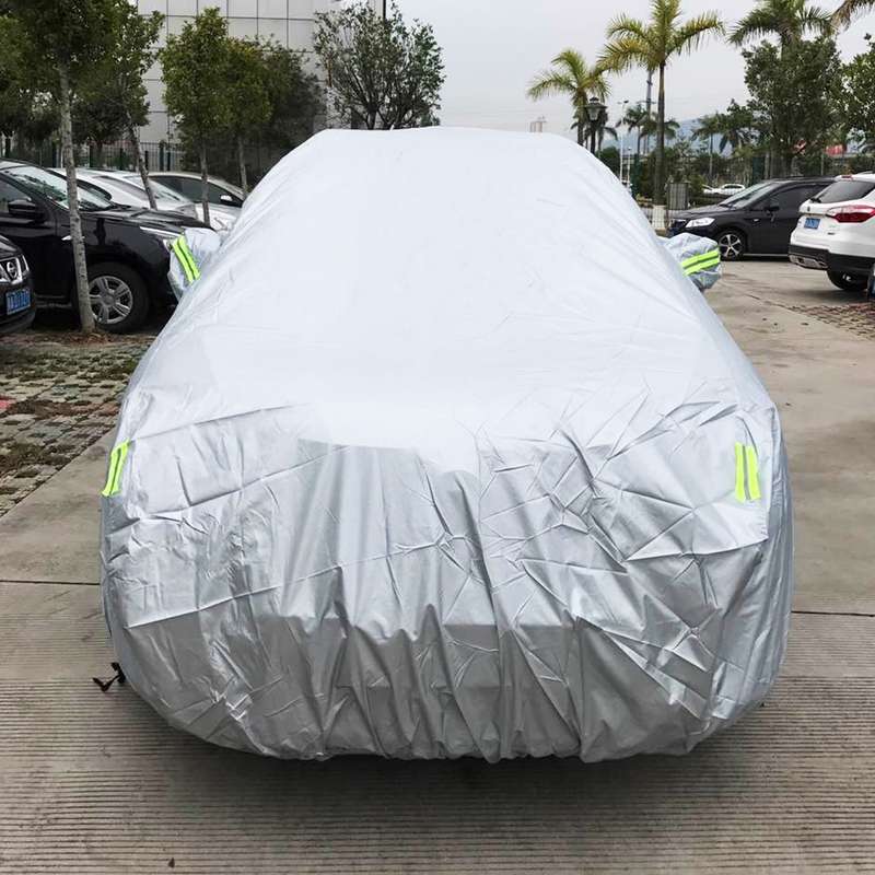PEVA Anti-Dust Waterproof Sunproof SUV Car Cover with Warning Strips, Fits Cars up to 5.1m(199 inch)