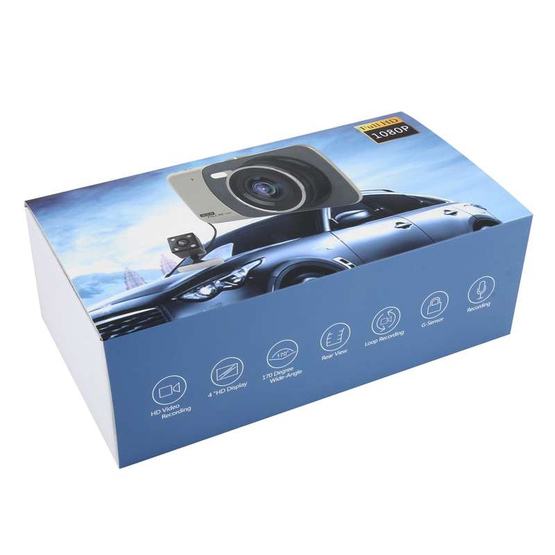 4 inch HD Video Recording HD Display Car Recorder with Separate F2.0 Camera, 12MP 170 Degrees Wide-a