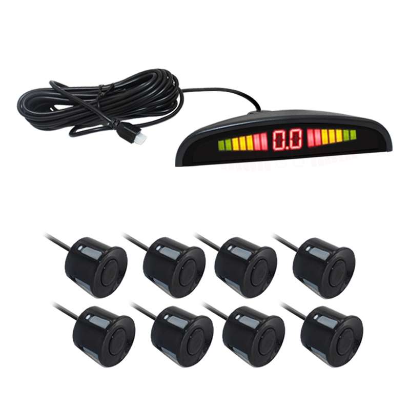 PZ-300-8 Car Parking Reversing Buzzer LED Monitor Parking Alarm Assistance System with 4*7m Front Se
