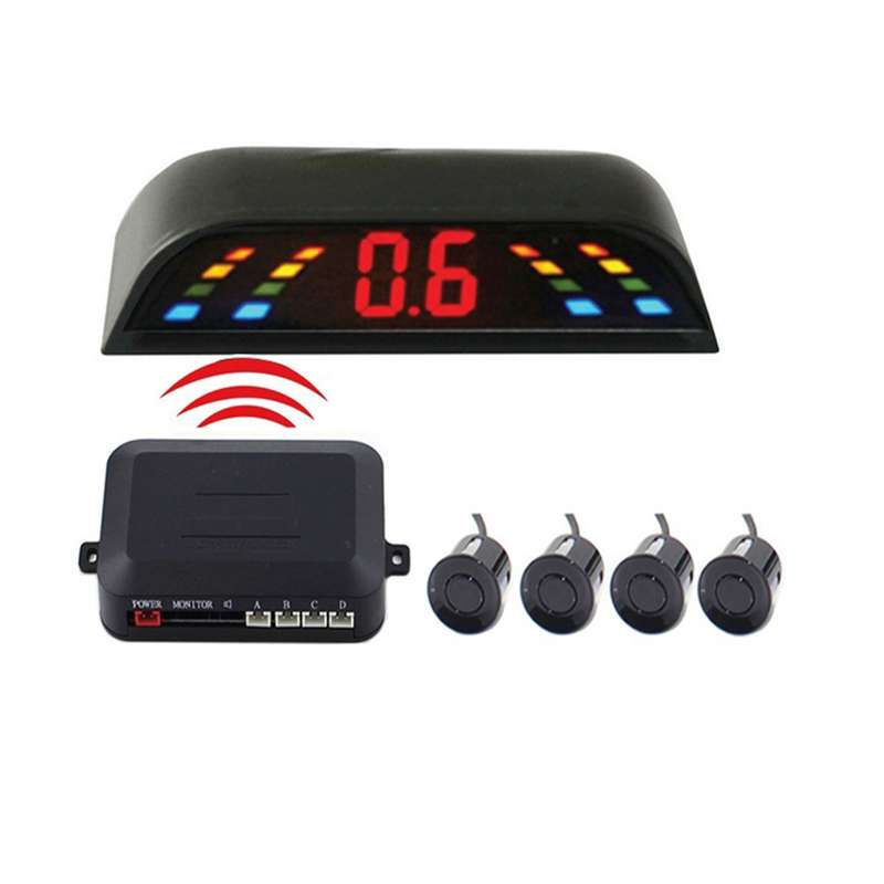 PZ-303-W Car Parking Reversing Buzzer and LED Monitor Parking Alarm Assistance System with 4 Rear Ra