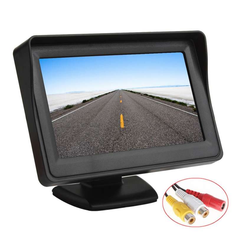 PZ601-C TFT LCD 2 Video Input 4.3 Inch Parking Monitor 2 in 1 with 648*488 Pixels Rear View Camera G