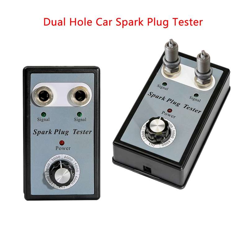 Adjustable Dual Hole Car Spark Plug Tester Spark Plug Detector 12V Gasoline Vehicles Spark Plug Test