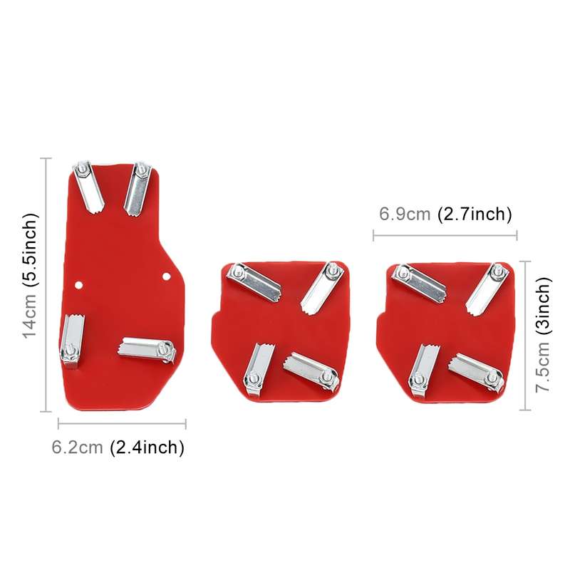CS-321 3 in 1 Non-Slip Manual Car Truck Pedals Foot Brake Pad Cover Set (Black)