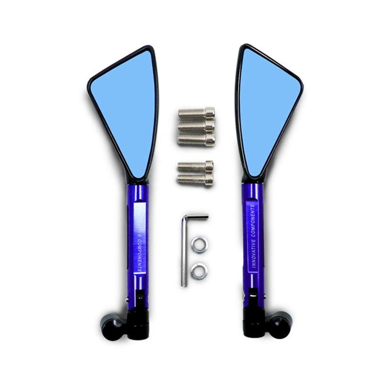 2 PCS Motorcycle Parts CNC Technology Aluminum Alloy Rearview Mirror Side Mirror(Black)
