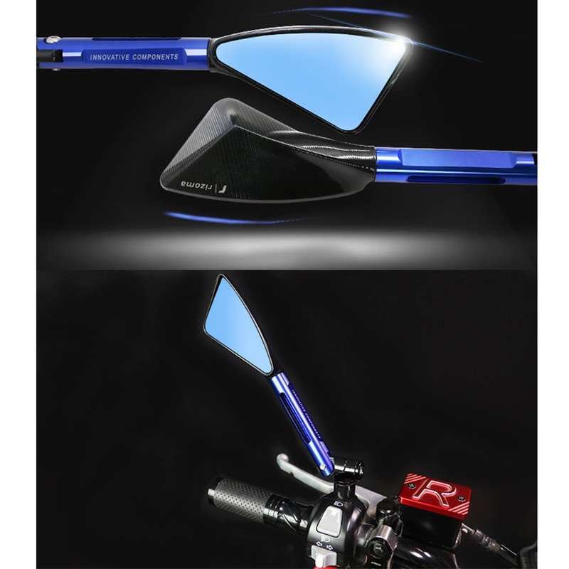 2 PCS Motorcycle Parts CNC Technology Aluminum Alloy Rearview Mirror Side Mirror(Black)