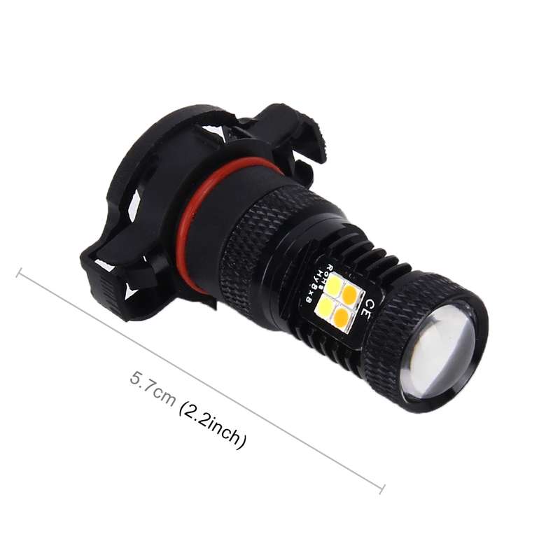 2 PCS Super Bright PSX24W DC 12V 5W 350LM Auto Car Fog Light with 16 SMD-3030 LED Bulbs Lamp, White