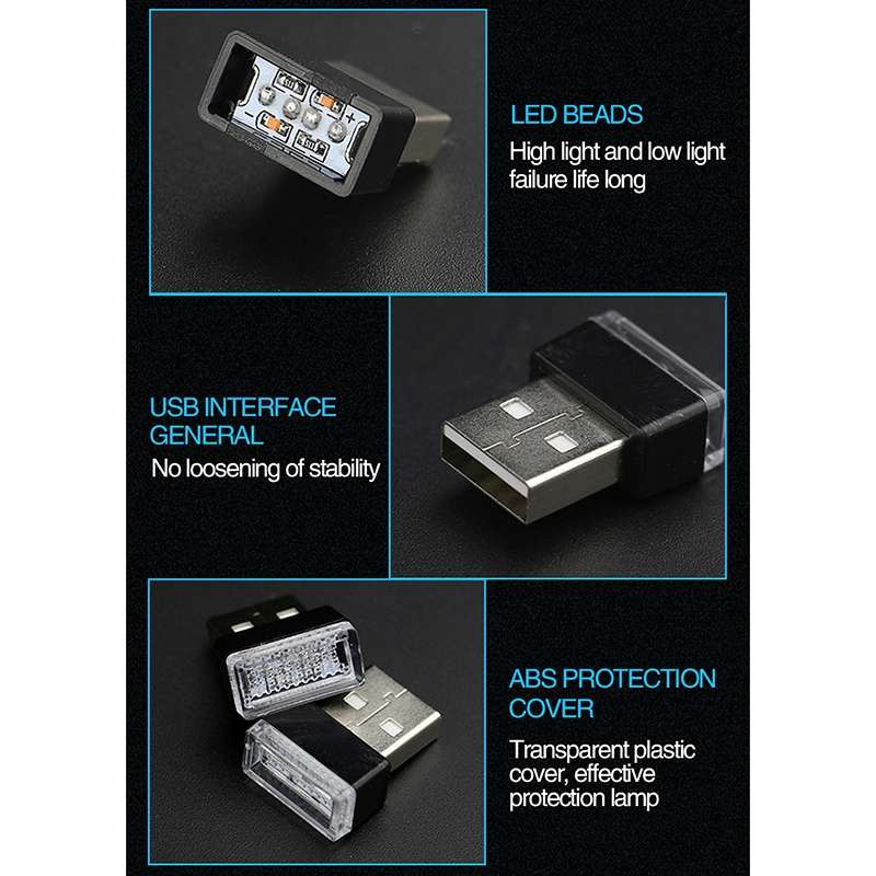 Universal PC Car USB LED Atmosphere Lights Emergency Lighting Decorative Lamp (Green Light)