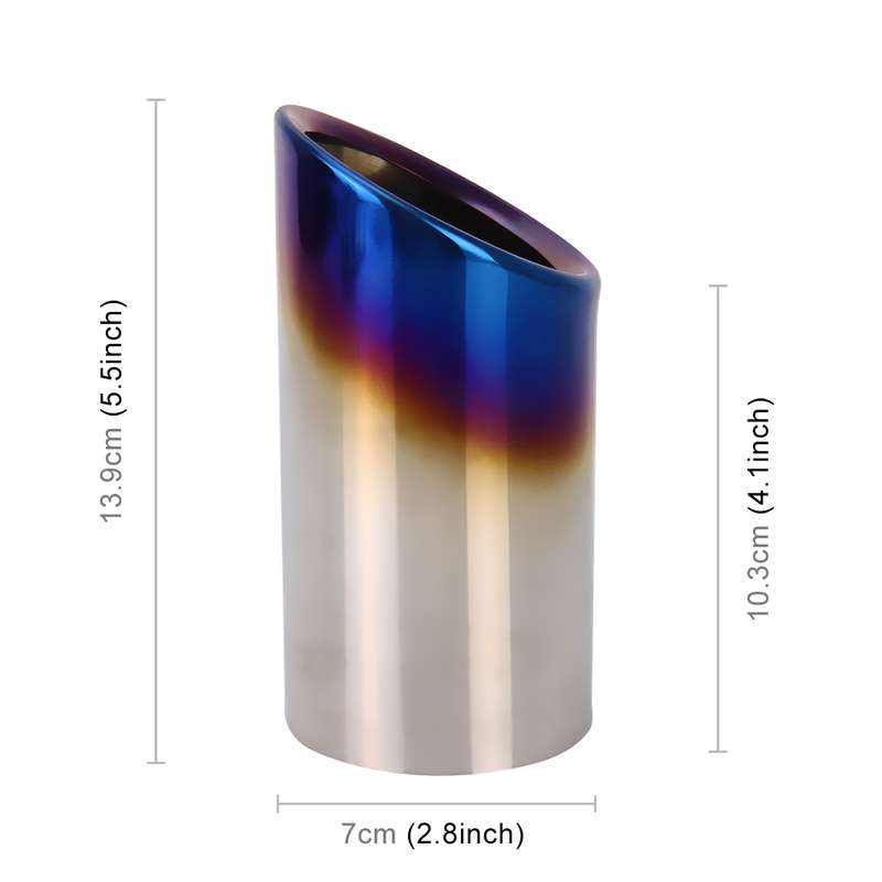 Car Styling Stainless Steel Exhaust Tail Muffler Tip Pipe for VW Volkswagen 1.6T Swept Volume(Blue)