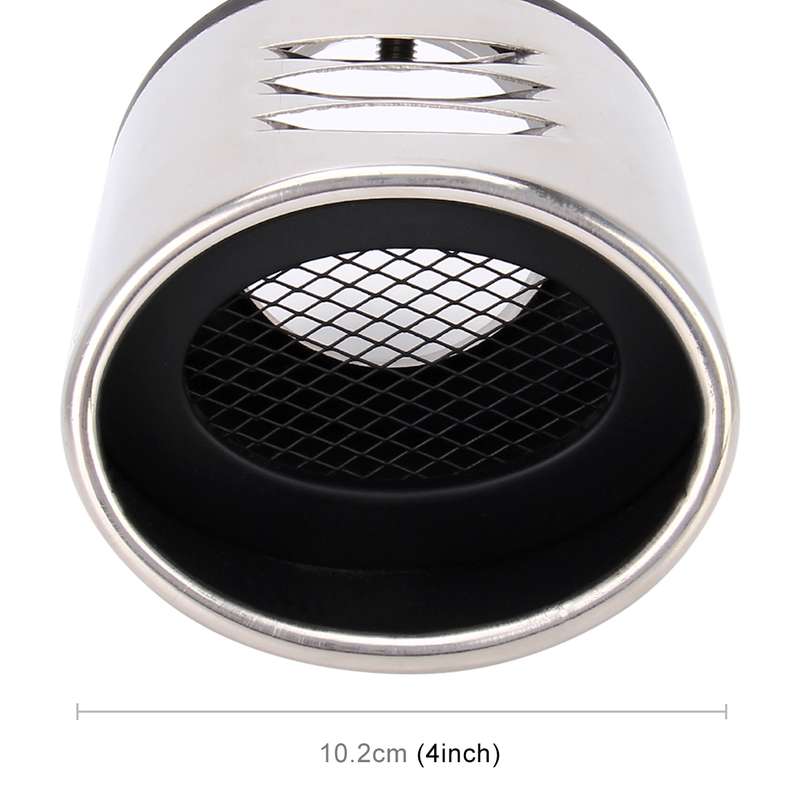Universal Car Styling Stainless Steel Curved Bolt-on Exhaust Tail Muffler Tip Pipe with Mesh(Black)