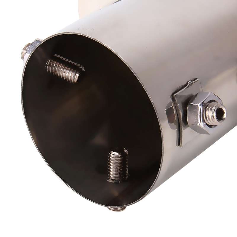 Universal Car Styling Stainless Steel Curved Double Outlets Exhaust Tail Muffler Tip Pipe(Black)