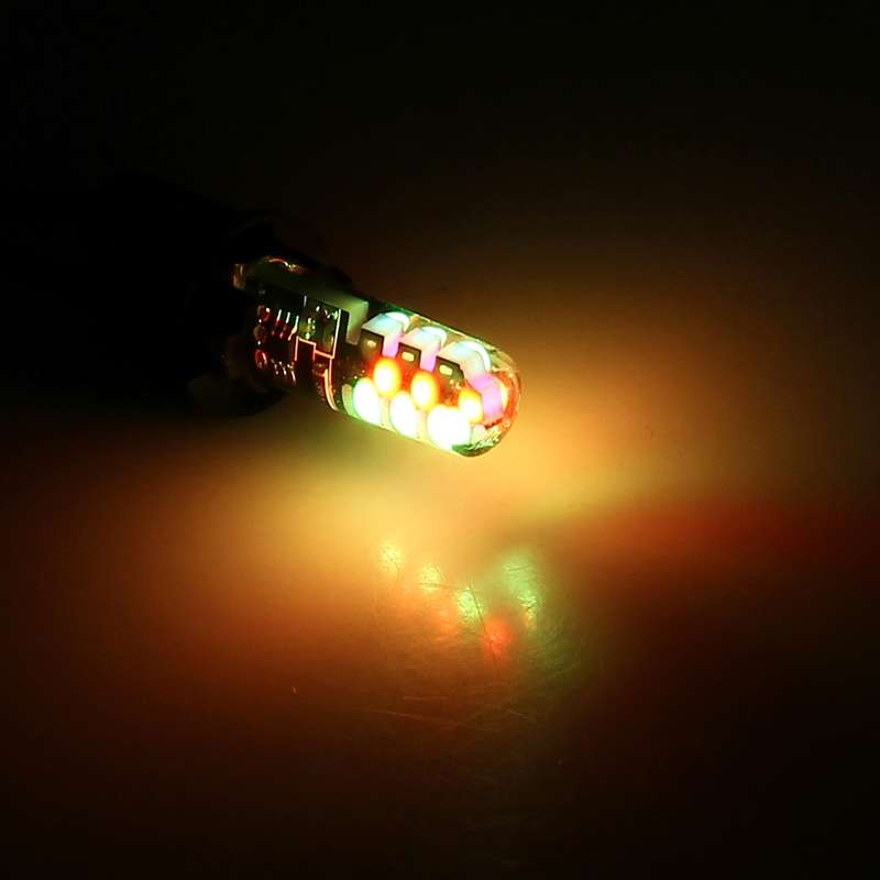 2 PCS W5W 194 T10 Multi Colors COB 12 SMD RGB LED Bulbs with Remote Control Wedge Side Lights Licens