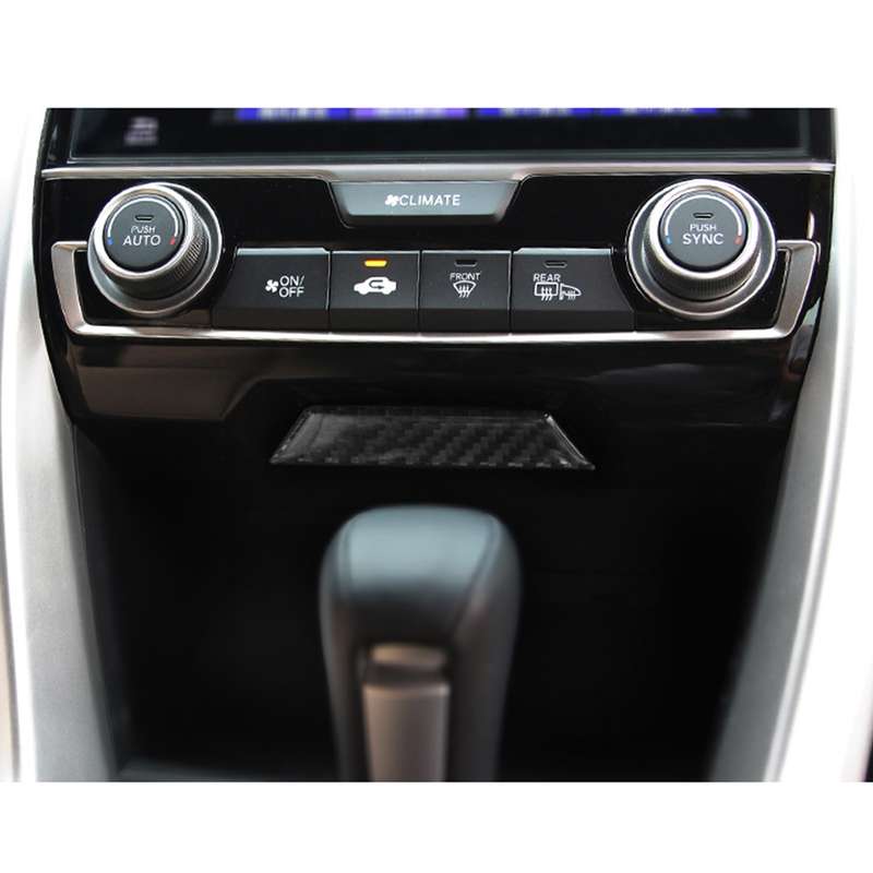 Carbon Fiber Trim Central Control Gears Shift Panel Decorative Sticker for Honda Civic 10th Gen 2016