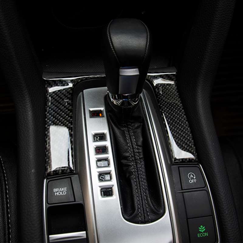 Carbon Fiber 3D DIY Shift Gear Panel Knob Cover Trim Decorative Sticker for Honda Civic 10th Gen 201